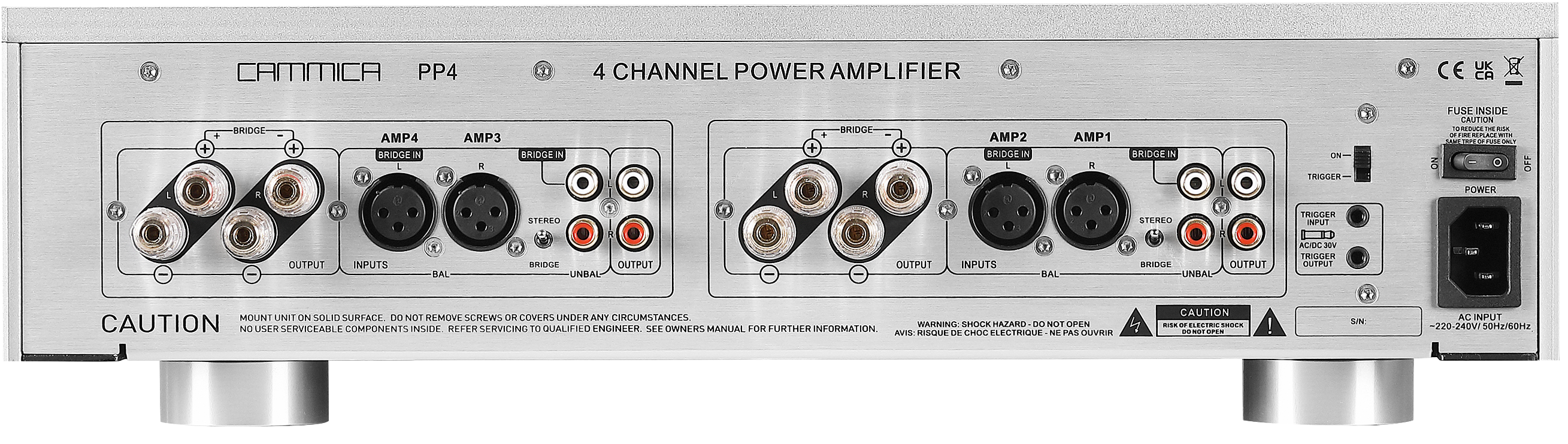 PP4 4 channel high Power amplifier for home theater surround sound system