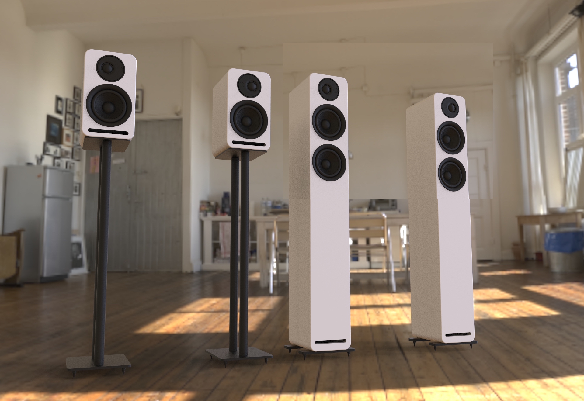 high gloss 4 inch floorstand HIFI speakers